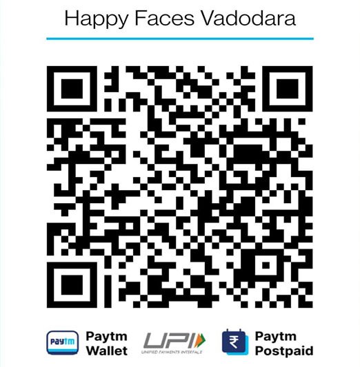 Happy Faces Vadodara Paytm UPI donation QR code