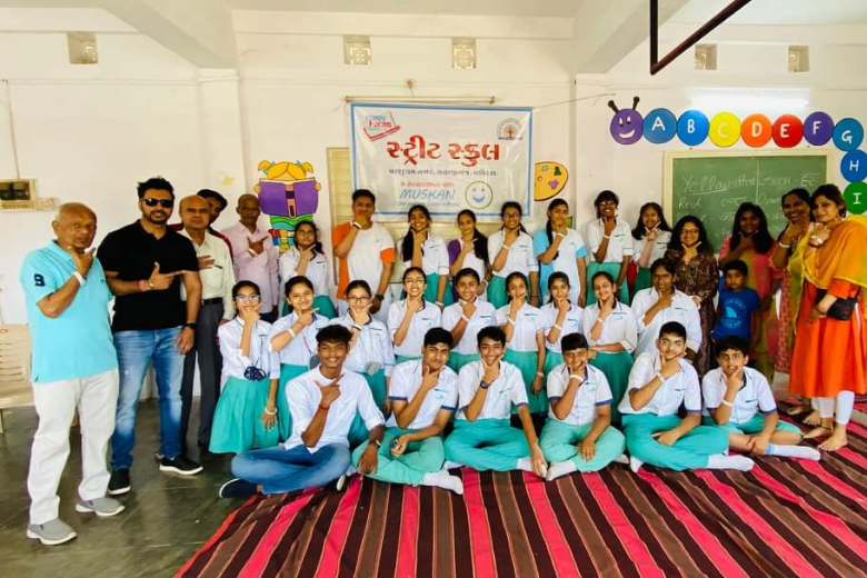 Happy Faces Vadodara street school students